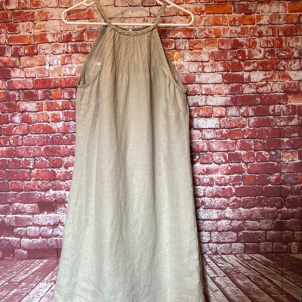 Brand New With Tags Tommy Bahama Relax Tan Linen Adorable Dress!!